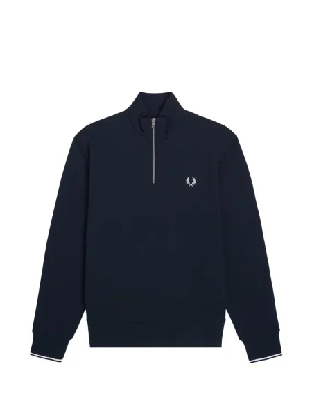 Суичър с цип Fred Perry с автограф синьо