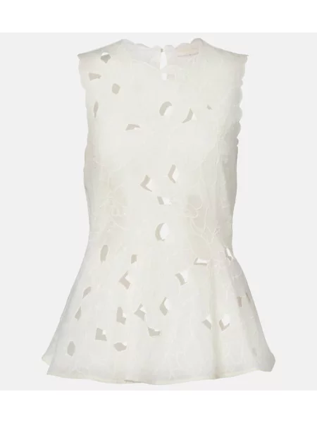 Top Ulla Johnson cu model floral alb