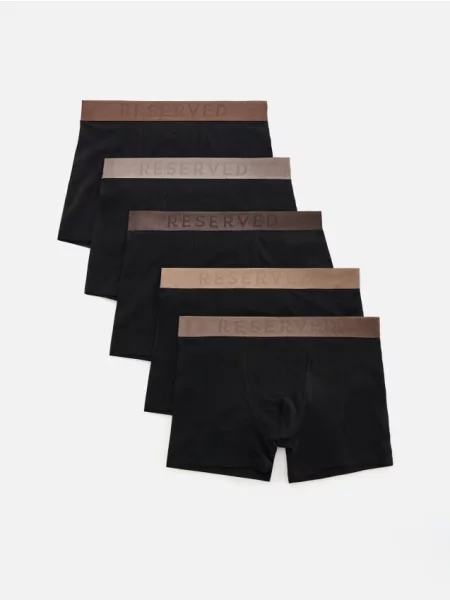 Reserved Set de 5 perechi de boxeri long negru