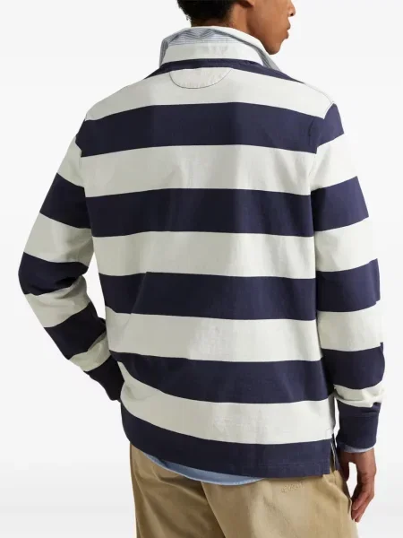 Ριγέ polo Polo Ralph Lauren με κουκούλα με αυτόγραφο λευκό