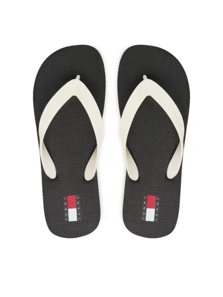 Női flip-flop papucsok Tommy Jeans Logo Summer black/ecru. Méret: 36 EU fehér