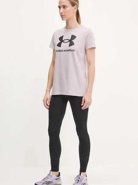 Under Armour legginsy treningowe gładkie czarny