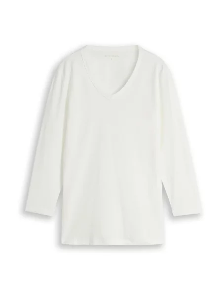 TOM TAILOR Tricou coajă de ou alb