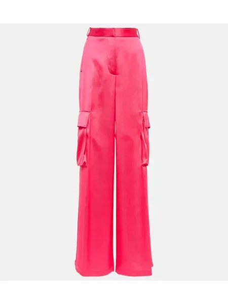 Pantaloni cargo Versace din satin roz