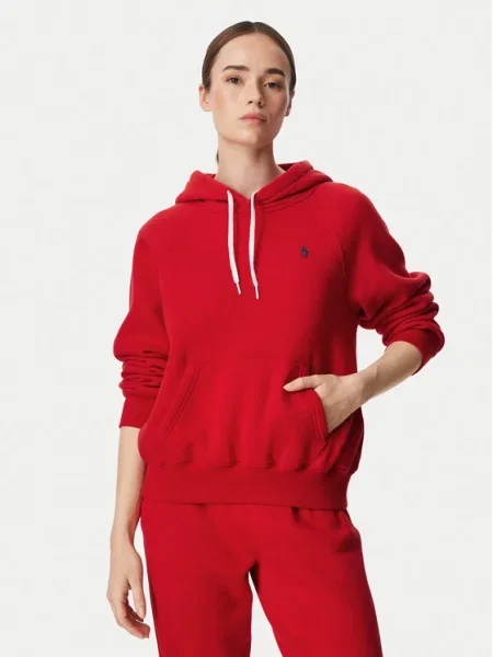 Polo Ralph Lauren dukserica sa kapuljačom za žene crvena