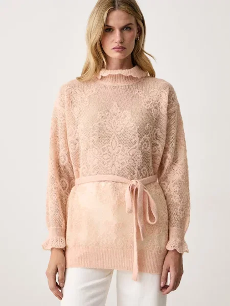 Twinset pulover pentru femei cu amestec de lână portocaliu