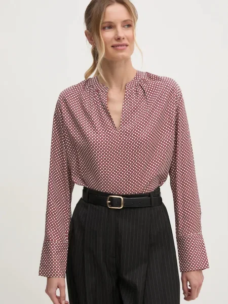 Tunika Tommy Hilfiger z dekoltem w serek czerwona