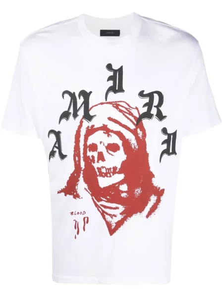 Tricou Amiri cu imagine alb