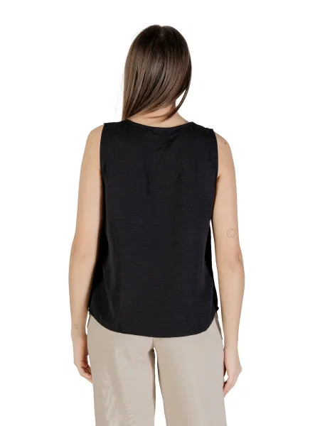 Top Only cu decolteu în V negru