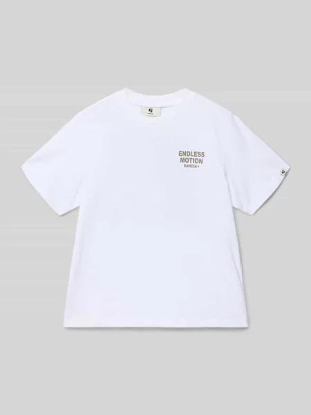Damski t-shirt o kroju regular fit z nadrukiem z napisem Garcia biała