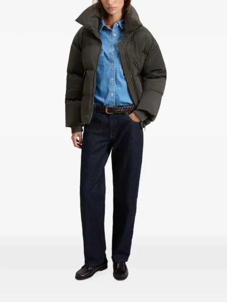 Matlasat geacă cu puf Woolrich verde