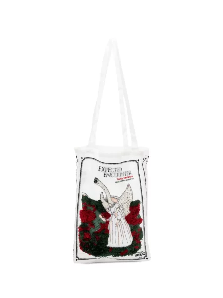 Geantă shopper Undercover cu broderie alb