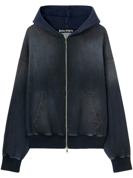 Geacă de blugi Palm Angels cu glugă cu imagine negru