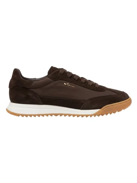 Sneakersy Kiton skórzane brązowe