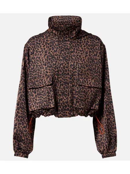 Geacă The Upside cu imagine cu model leopard alergare maro