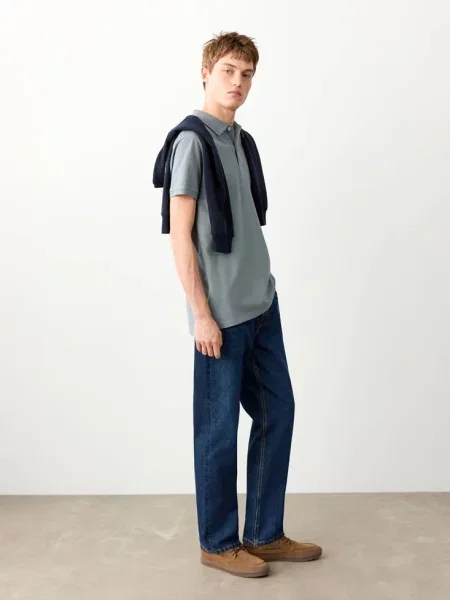 Koszulka polo z krótkim rękawem Teen XL MANGO TEEN niebieski