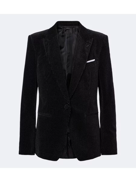 Sacou Tom Ford de catifea cu buline negru