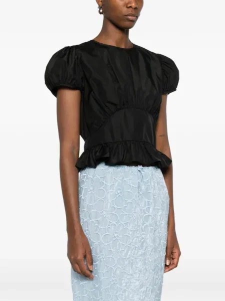 Top Cecilie Bahnsen cu volane negru