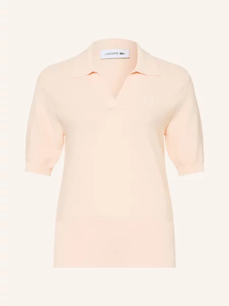 Lacoste Pletená Polokošile lososová