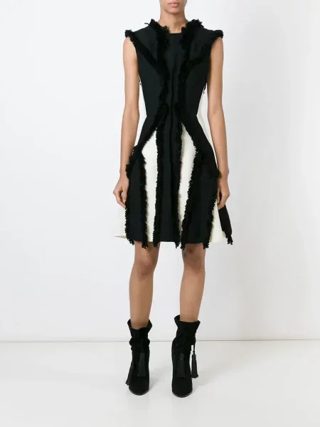 Rochie Lanvin cu franjuri negru