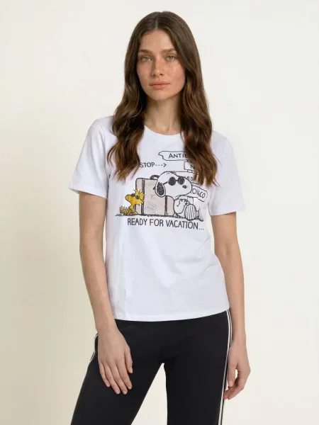 Frogbox Tričko S Ozdobnými Kamínky / žlutá / černá bílá
