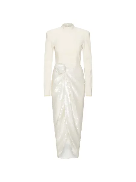 Rochie midi Rotate Birger Christensen alb