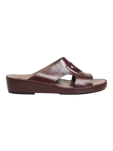 Klapki Dolce And Gabbana skórzane brązowe