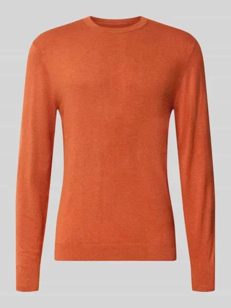 Sweter z dzianiny z prążkowanym okrągłym dekoltem Mcneal