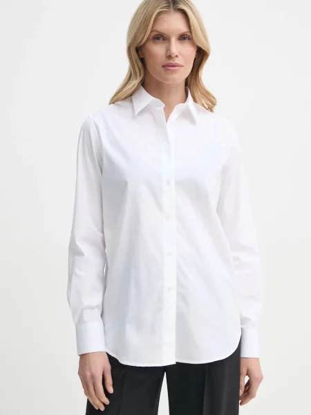 Риза Filippa K дамска със стандартна кройка с класическа яка бяло