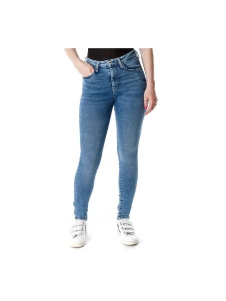 Skinny jeansy skinny Pepe Jeans niebieskie