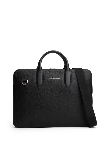 Tommy Hilfiger Torba za prenosnik Th Business Leather Computer Bag črna