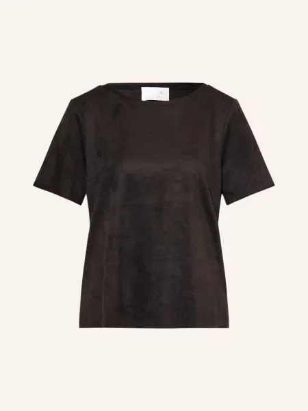 Juvia T-Shirt Belinda Z Imitacji Skóry schwarz czarna