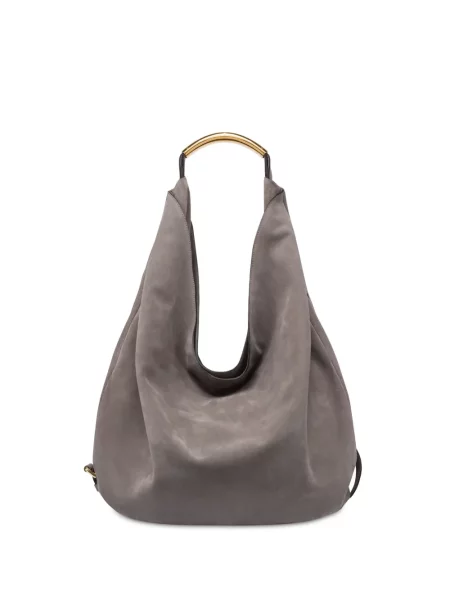 Geanta de piele Moschino din piele gri