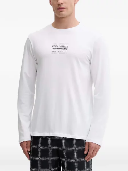 Pijamale Karl Lagerfeld în carouri alb