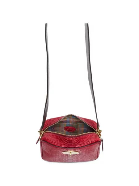 Geantă Mulberry cu model piele de șarpe roșu