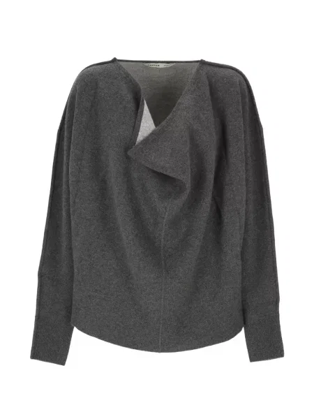 Lung pulover Carven drapat gri