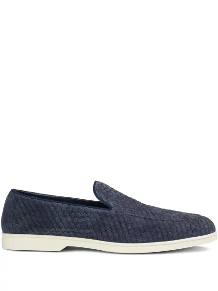 Pantofi loafer Doucal's din piele de căprioară albastru