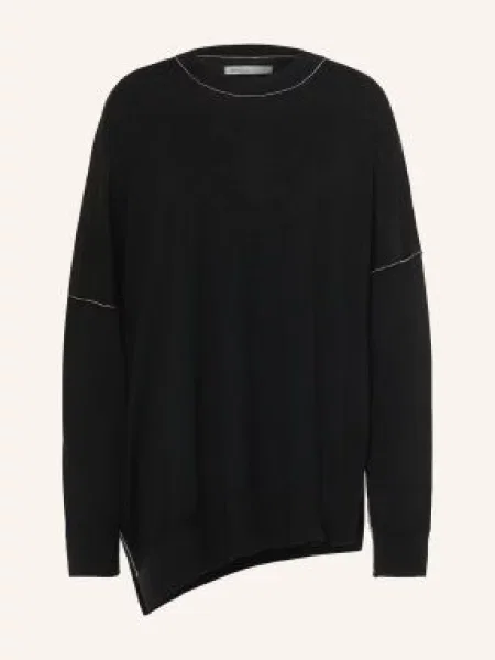 Allsaints Oversized Svetry Martel Z Merino Vlny černá bílá