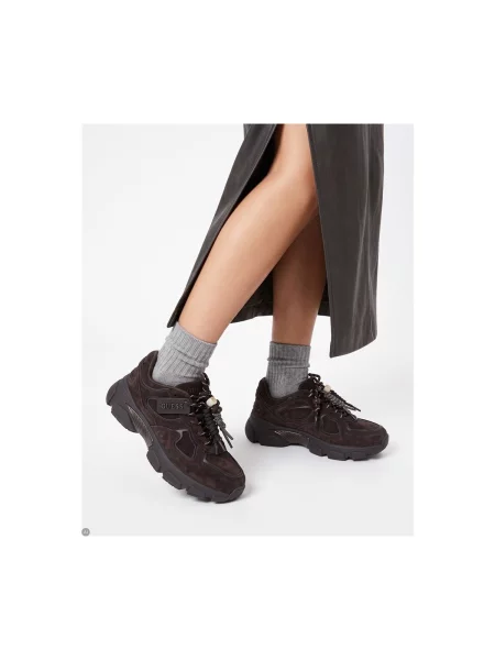 Guess Sneakers Irrina | piele întoarsă maro