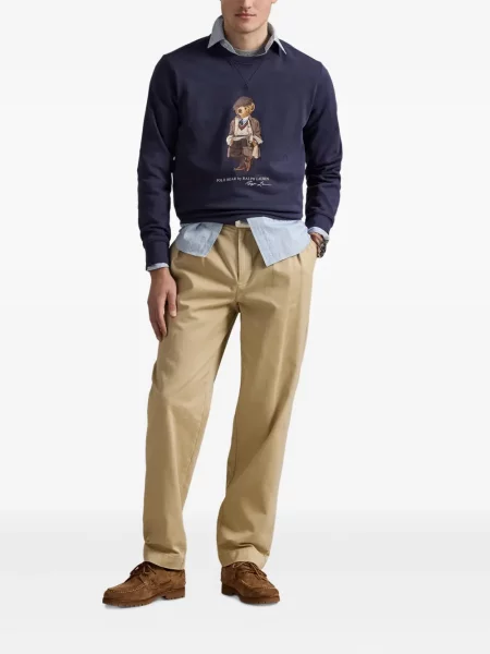 Chiloți Polo Ralph Lauren din țesătură twill cu autograf cu glugă albastru