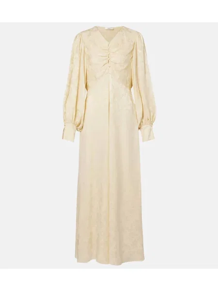 Rochie maxi Chloé de mătase de costum galben