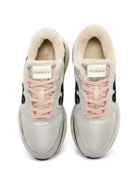 Sneakerși Premiata din piele de oaie gri