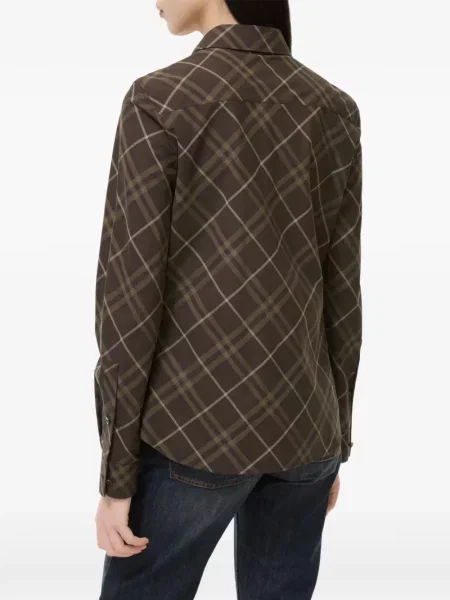 Cămașă Burberry în carouri maro