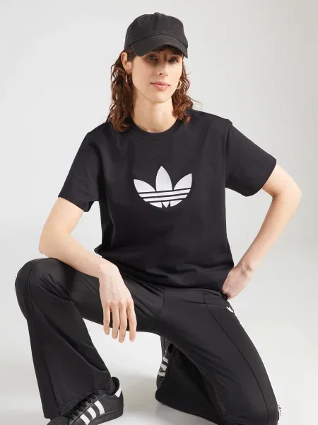 ADIDAS ORIGINALS Tricou TREFOIL negru alb
