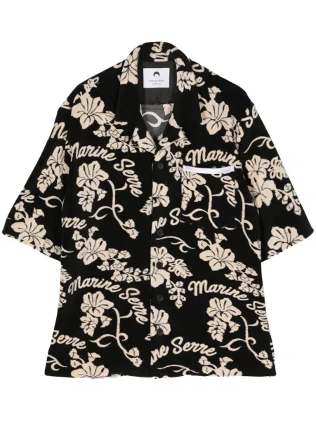 Жакардова риза Marine Serre черно