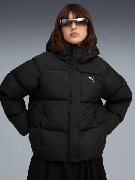 Пуховик Puma с капюшоном черный