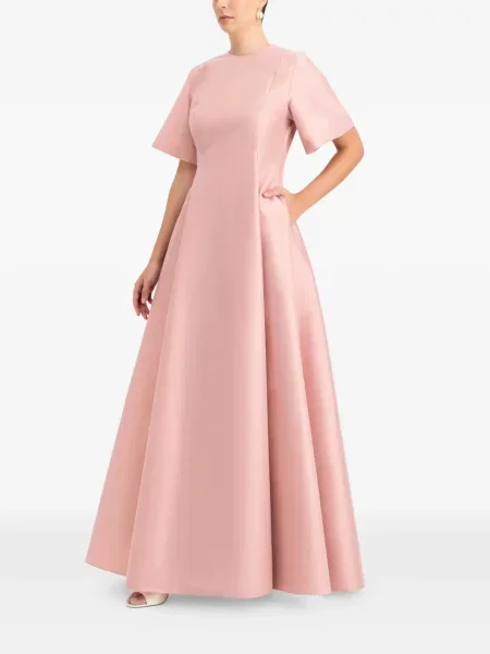 Rochie maxi Bernadette scurtă de costum roz