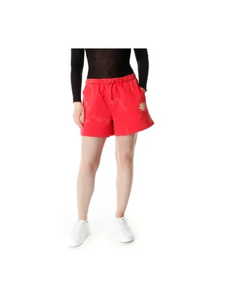 Szorty Holzweiler z autografem czerwone