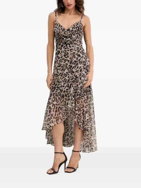 Rochie Morgan cu imagine cu model leopard asimetrică