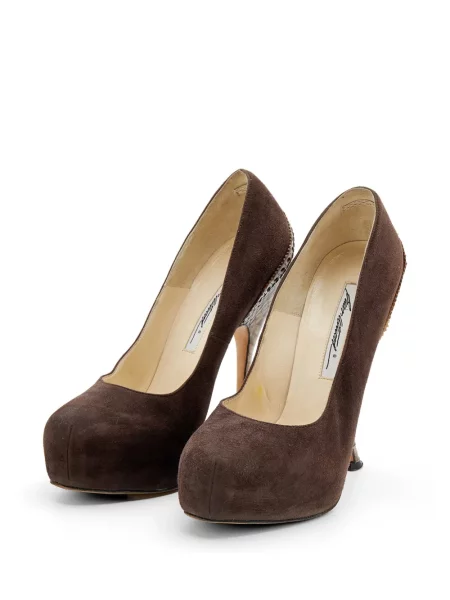 Γοβάκια Brian Atwood σουέτ με πλατφόρμα καφέ
